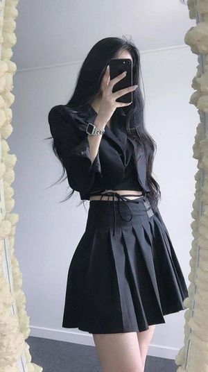 asian in black