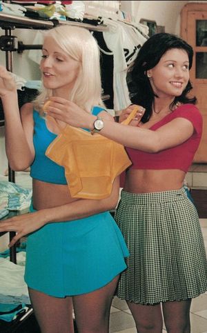 Karin and Linda in Happy Erotic Mood in the Garment Shop Trying new Clothes