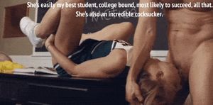 Teacher fucks his best student's face on his desk