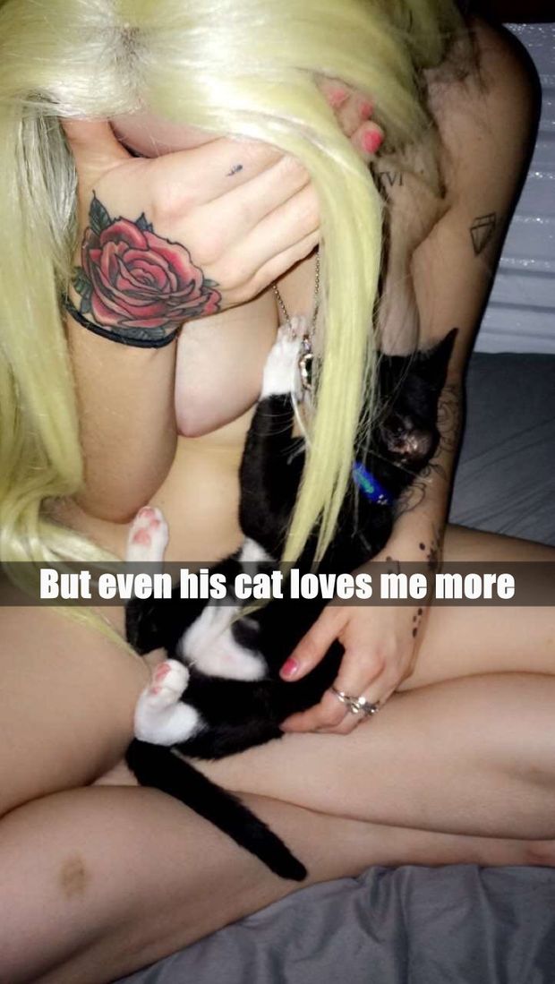 The slut claimed her boyfriend and his cat pt2