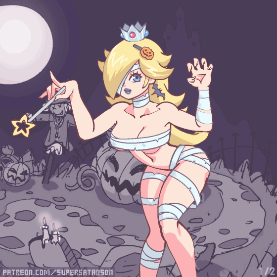 Rosalina is I guess... a.. mummy witch? Ah, who cares, BIG BOOBS!! YAY..!!