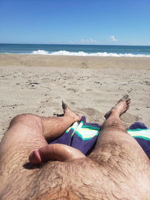Enjoying the nude beach❤