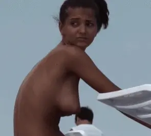 isn't she cute just rubbing her breasts?