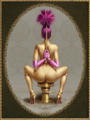 Love the gold and pink combination, nice tight and formed ass as well.