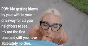 Cheating wife sucks dick in front of the whole neighborhood