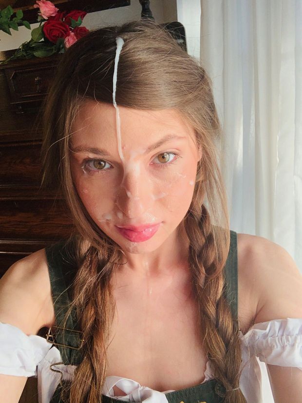 Jizz on her face