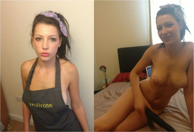 Before and after barista babe