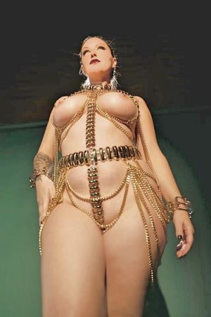 Curvaceous, Mattie's costume shows more than intended