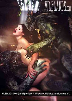 Priscilla DP Fucked By Reptile Monsters – Fantasy Art