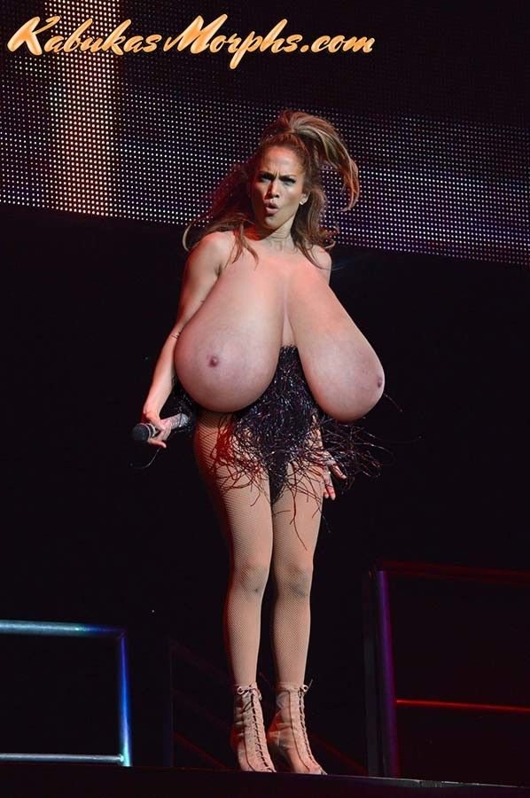 Jennifer Lopez Singing With Her Saggy Tits Out