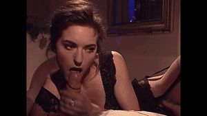 Nice vintage brunette licking dick