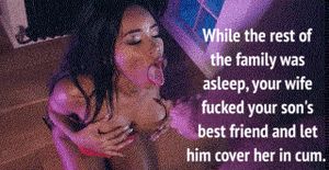 Son's friend cums on your wife while everyone else sleeps