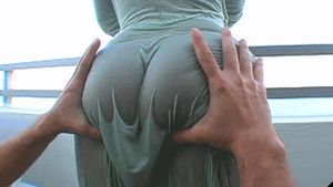 Your mom had went for shopping when he suddenly started raining heavily. She was all drenched and that was when you saw her ass