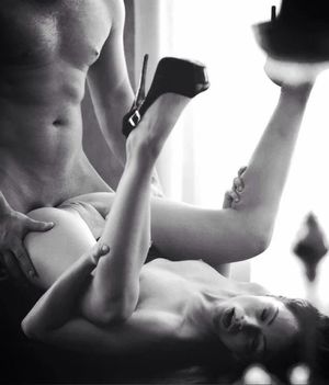 Keep your sexy heels on and pull back your legs so my cock can get deep