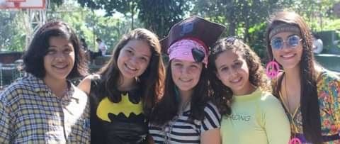 Valeria Soledad Moncada and her friends dressed up for Halloween