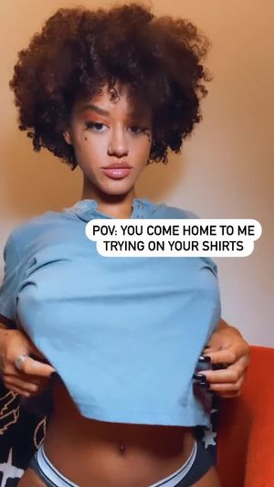 Stormi Maya teasing us with her shirt and her titties