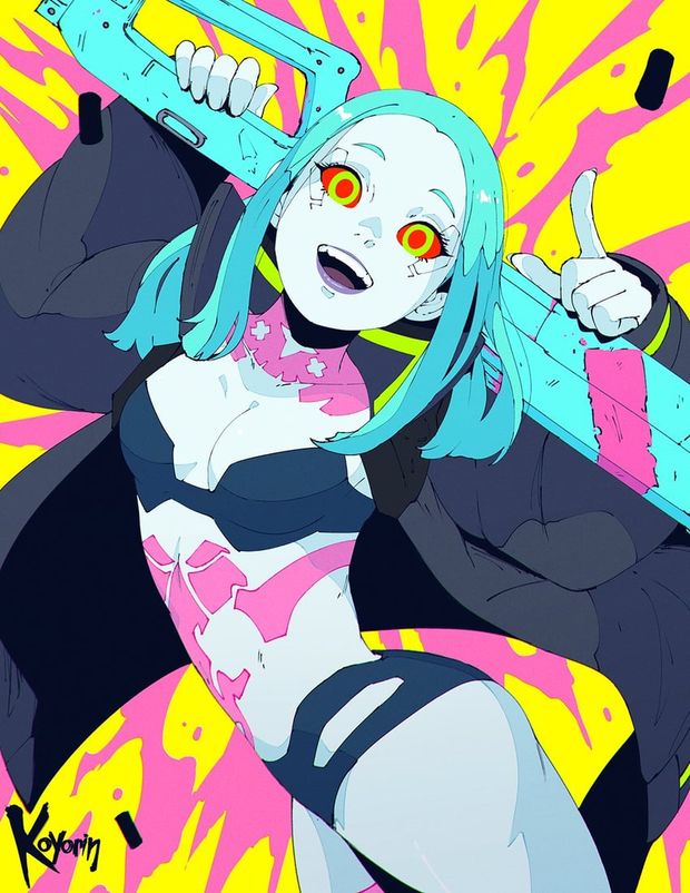 rebecca (cyberpunk and 1 more) drawn by koyorin