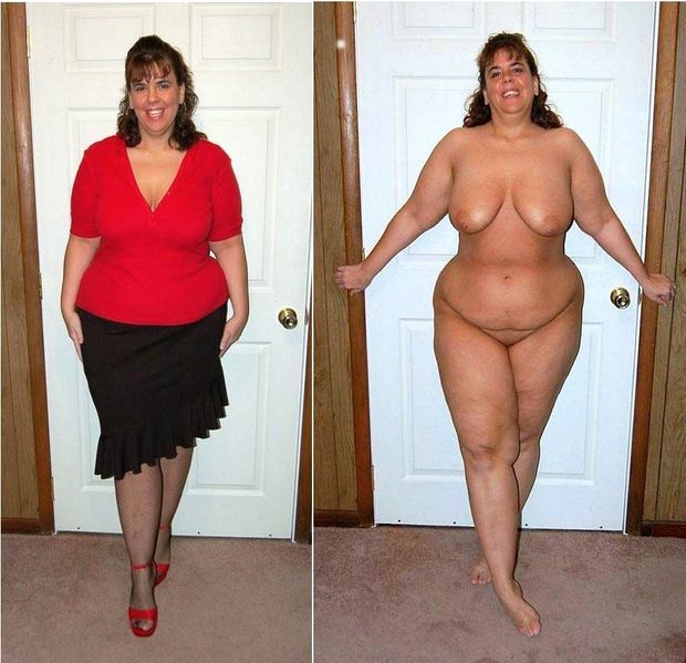 Chubby brunette in her birthday suit