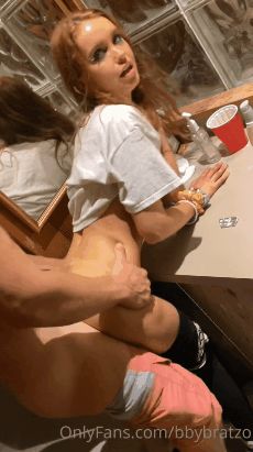 Teen fucked rough standing doggy