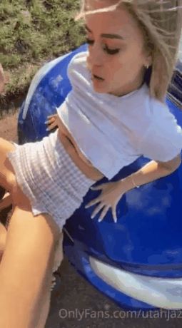 Banging hot blondie in public