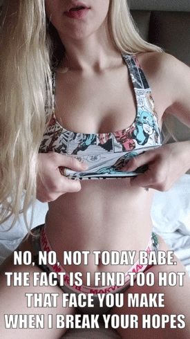 No nudity for you little sub. She loves to frustrate you