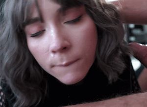 Showing off her cum face