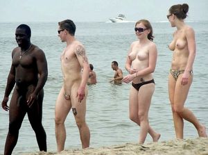 Cuckold and Bull on display the beach with Hotwives!