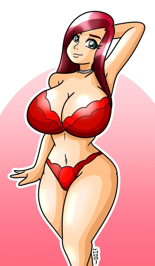“PureRuby87 in her Red bra and panties” by ThomiSpicy