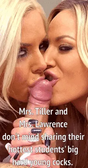 Lucky student sucked off by two hot teachers