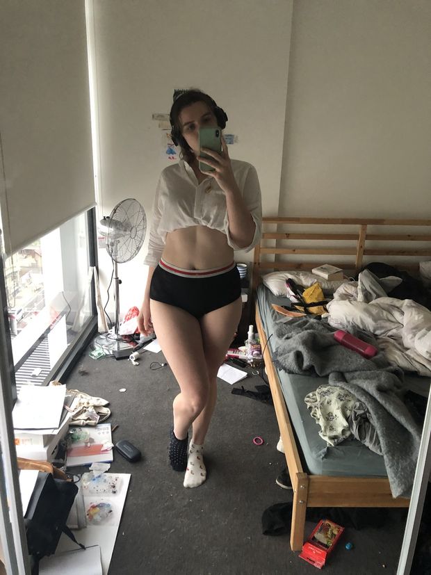 She never cleans her room