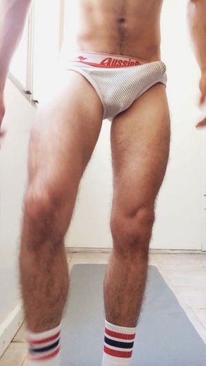 Mate's got a Real Big Kangaroo in his AussieBum pouch. And it looks explosive.