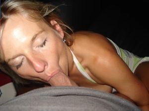 Hot amateur blond milf sucking some dick