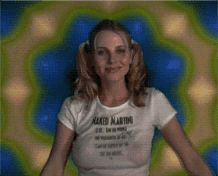 Pigtail wet t-shirt dance