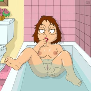 Sexy, hot Meg Griffin spreads her legs in the bath to show her silky smooth pussy.