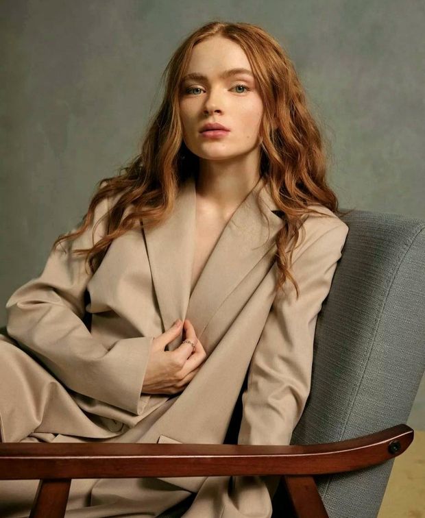 Sadie Sink Beige Jumpsuit