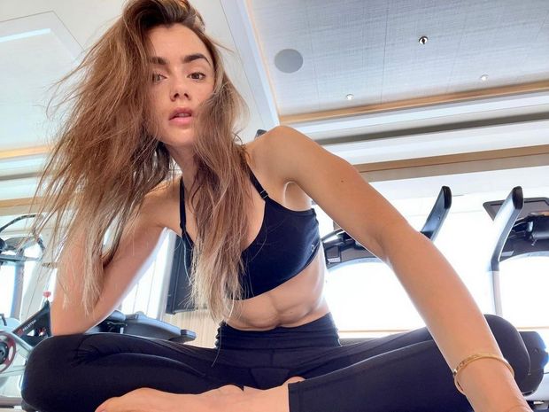Lily Collins Working Out