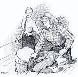 Helping train her brother