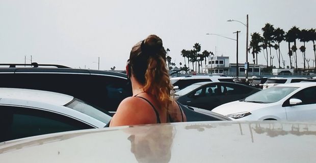 getting out of my car after sucking my dick