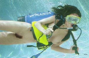 Sexy scuba latina with great lips