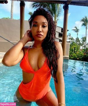 Sexy Candice Patton Orange One Piece Swimsuit 2