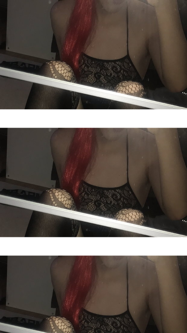 Red headed sissy with a butt plug