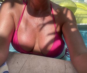 In our pool..she prefers to be topless so might have had company