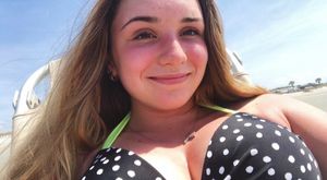 Kate big boobs polka dot bikini