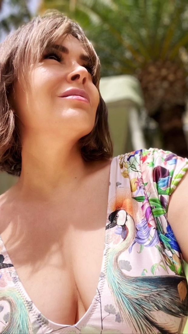 Basking in the sunlight.