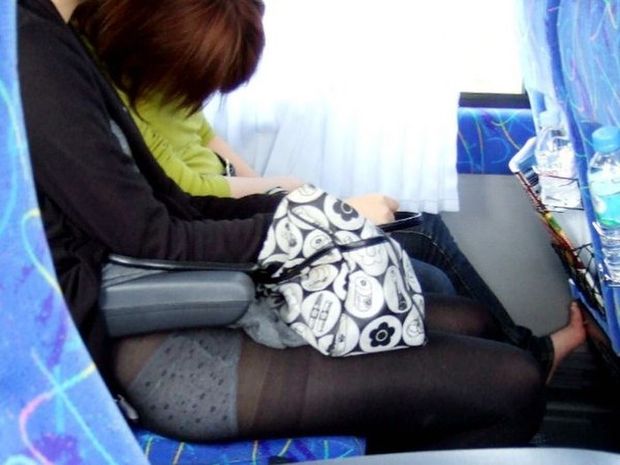 Skirt caught.