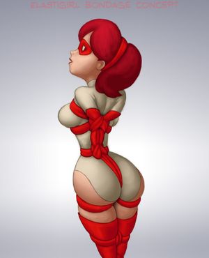 Elastigirl tied up with her own arms