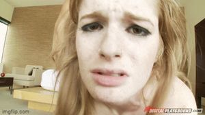 Faye Reagan with pretty face in camera