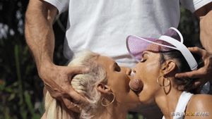 Fucking their mouths at the same time