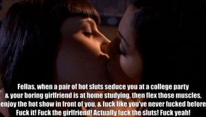 Hot Boyfriend Cheats On Girlfriend at College Party with a Pair of Sluts Part 1