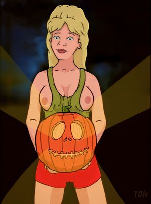 Luanne with jack o lantern
